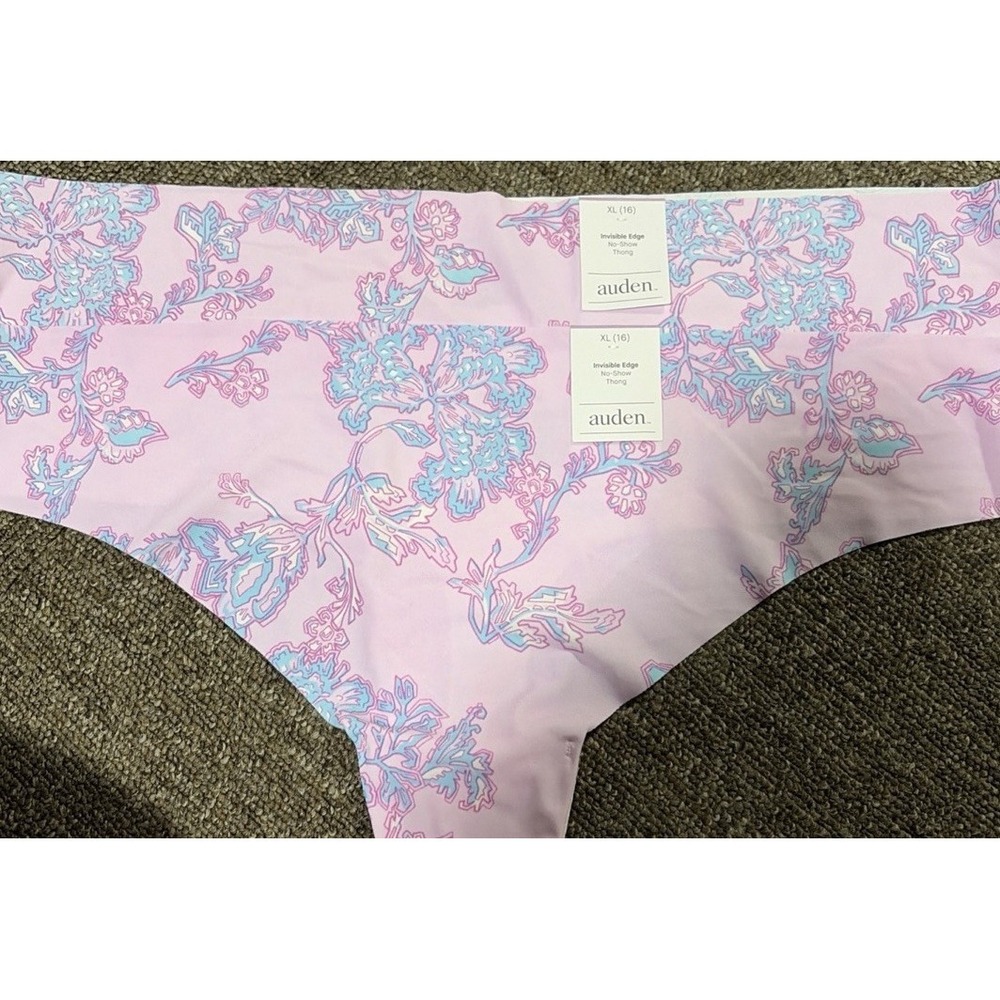 2 X AUDEN WOMENS THONG FLORAL LIGHT PINK SiS XL (16)